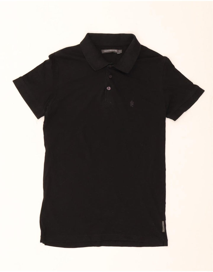 French Connection Mens Polo Shirt Small Black Cotton