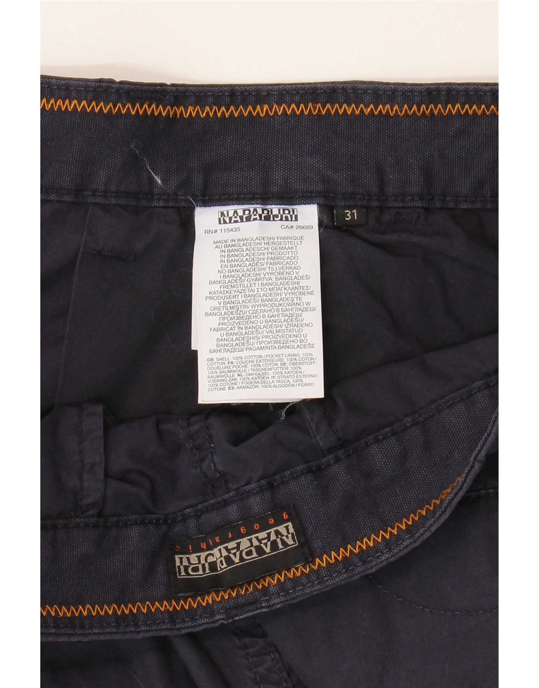 Napapijri Mens Chino Shorts W31 Medium Navy Blue Cotton
