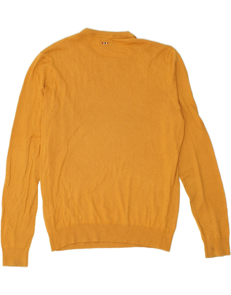 NAPAPIJRI Mens Boat Neck Jumper Sweater XL Yellow Cotton | Vintage Napapijri | Thrift | Second-Hand Napapijri | Used Clothing | Messina Hembry 