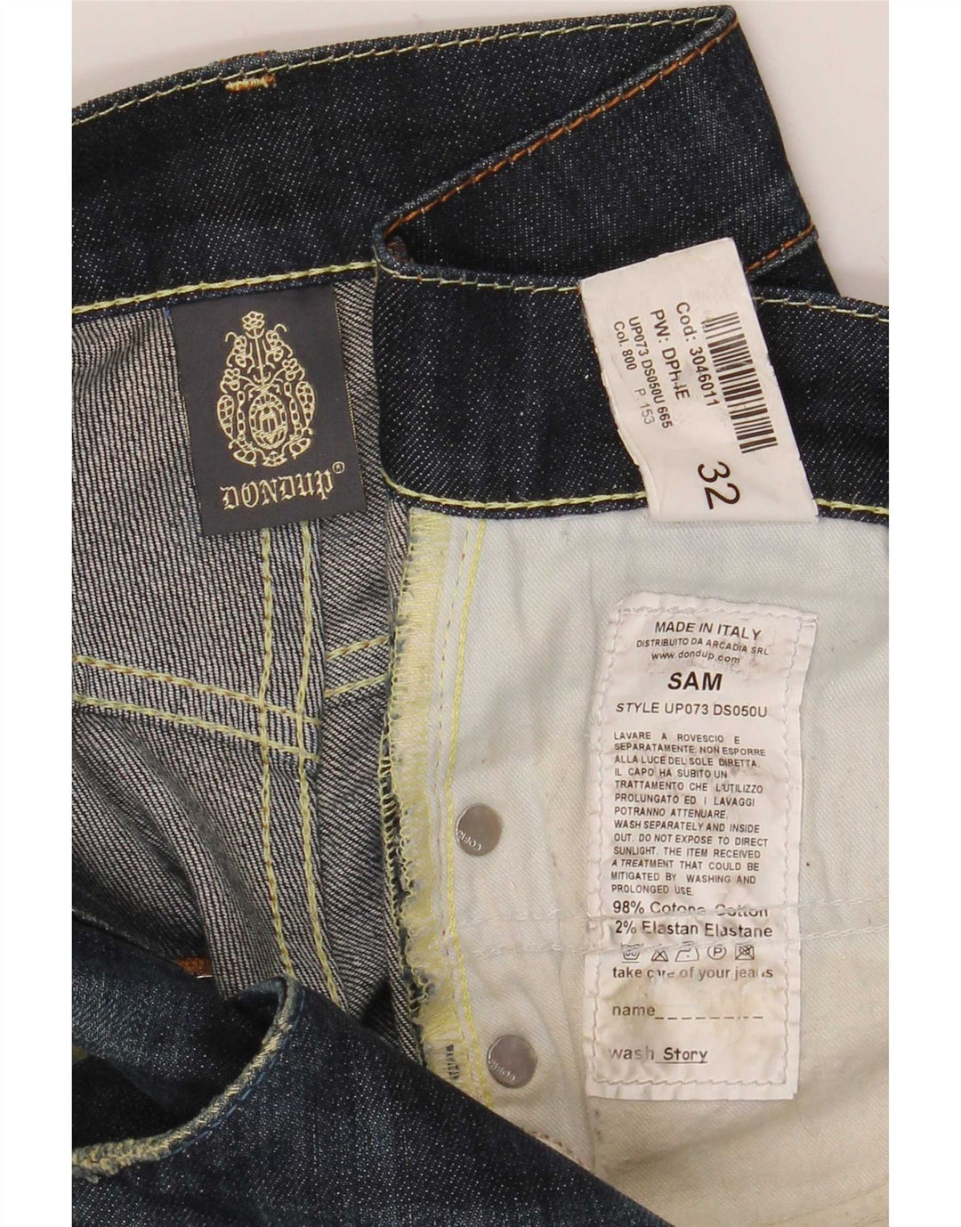 Dondup Mens Sam Skinny Jeans  W32 L29 Navy Blue Cotton
