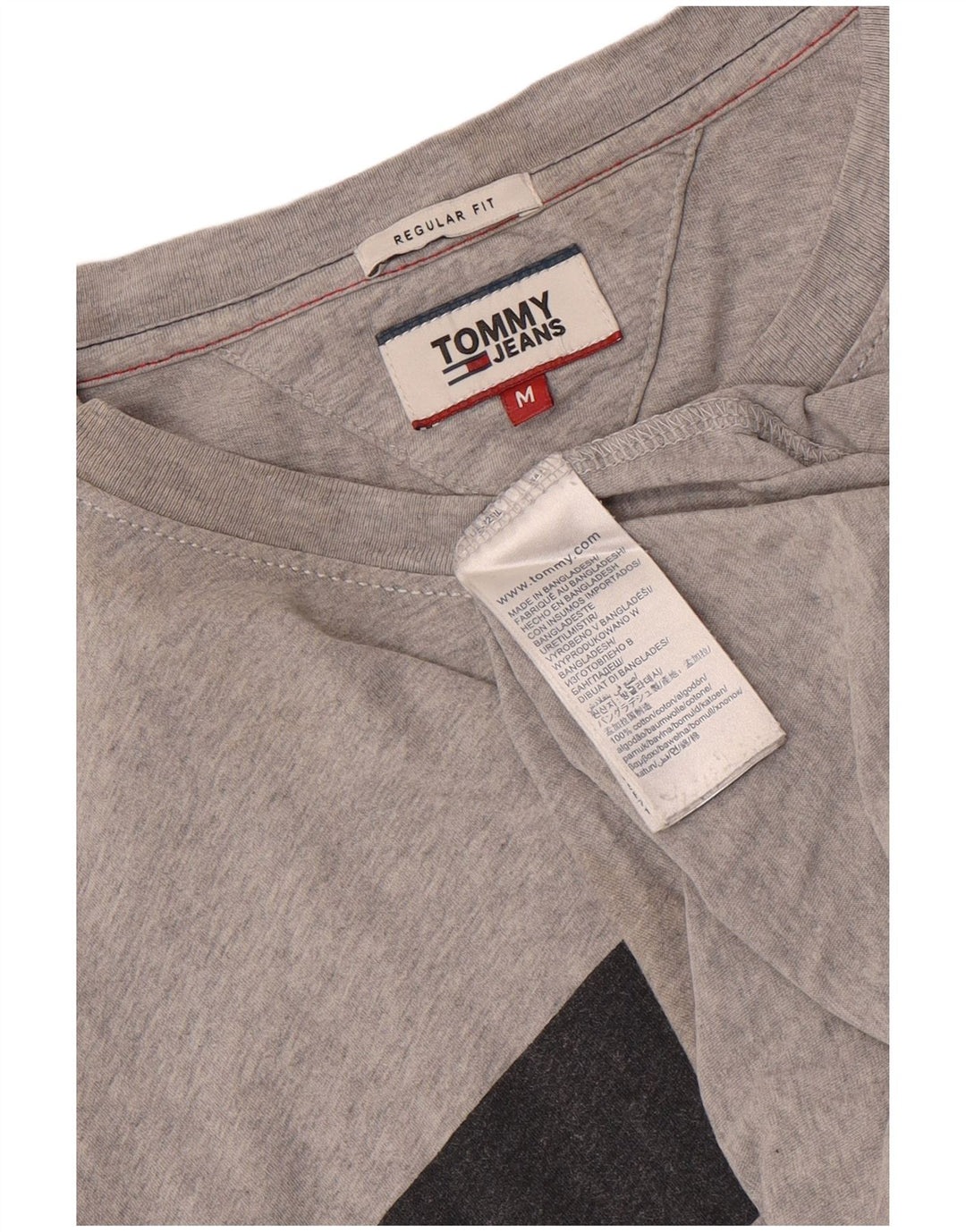 Tommy Hilfiger Mens Regular Fit Graphic T-Shirt Top Medium Grey Cotton