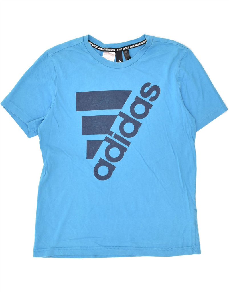 ADIDAS Boys Graphic T-Shirt Top 13-14 Years Blue Cotton | Vintage Adidas | Thrift | Second-Hand Adidas | Used Clothing | Messina Hembry 