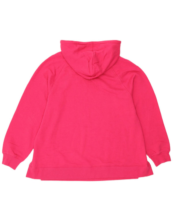 Marks & Spencer Womens Hoodie Jumper UK 14 Large Pink Cotton