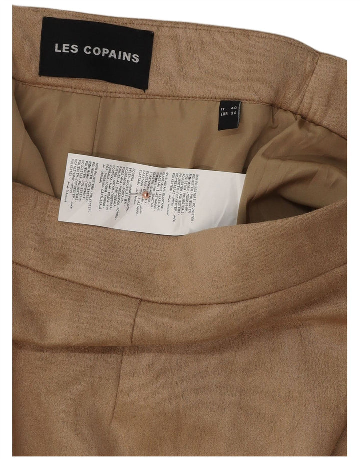 Les Copains Womens Low Waist Mini Skirt IT 40 Small W30  Beige Polyester