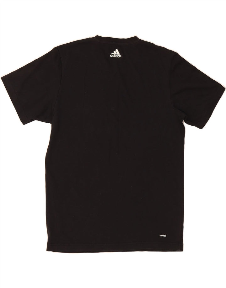 ADIDAS Mens Climalite Graphic T-Shirt Top Medium Black Cotton Vintage Adidas and Second-Hand Adidas from Messina Hembry 