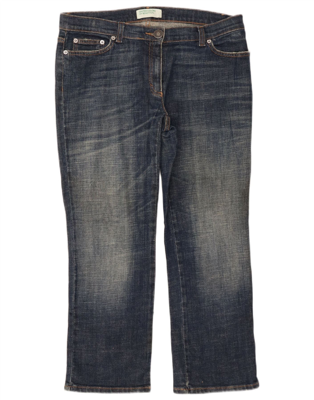 Benetton Womens Cropped Jeans W32 L25 Blue