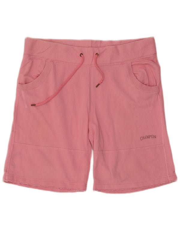 Champion Womens Heritage Fit Sport Shorts UK 14 Medium Pink Cotton