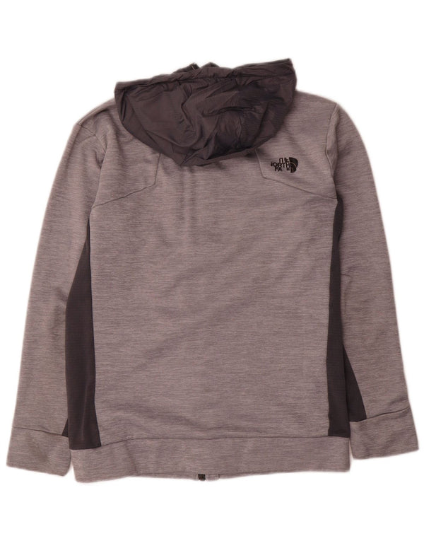 The North Face Mens Zip Hoodie Sweater Small Grey Flecked Polyester