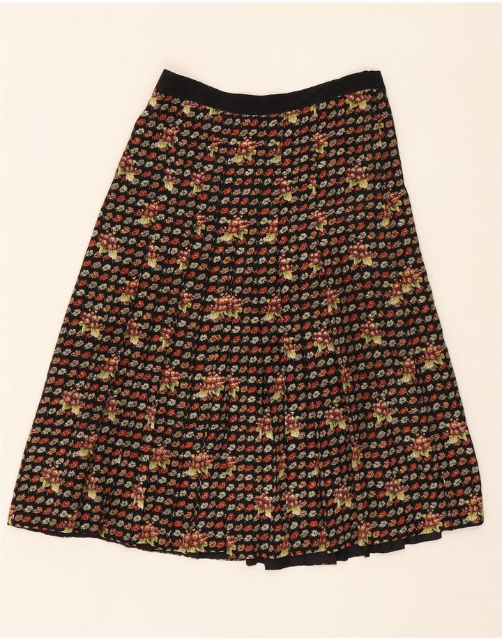 VINTAGE Womens A-Line Skirt W28 Medium  Black Floral Vintage Vintage and Second-Hand Vintage from Messina Hembry 