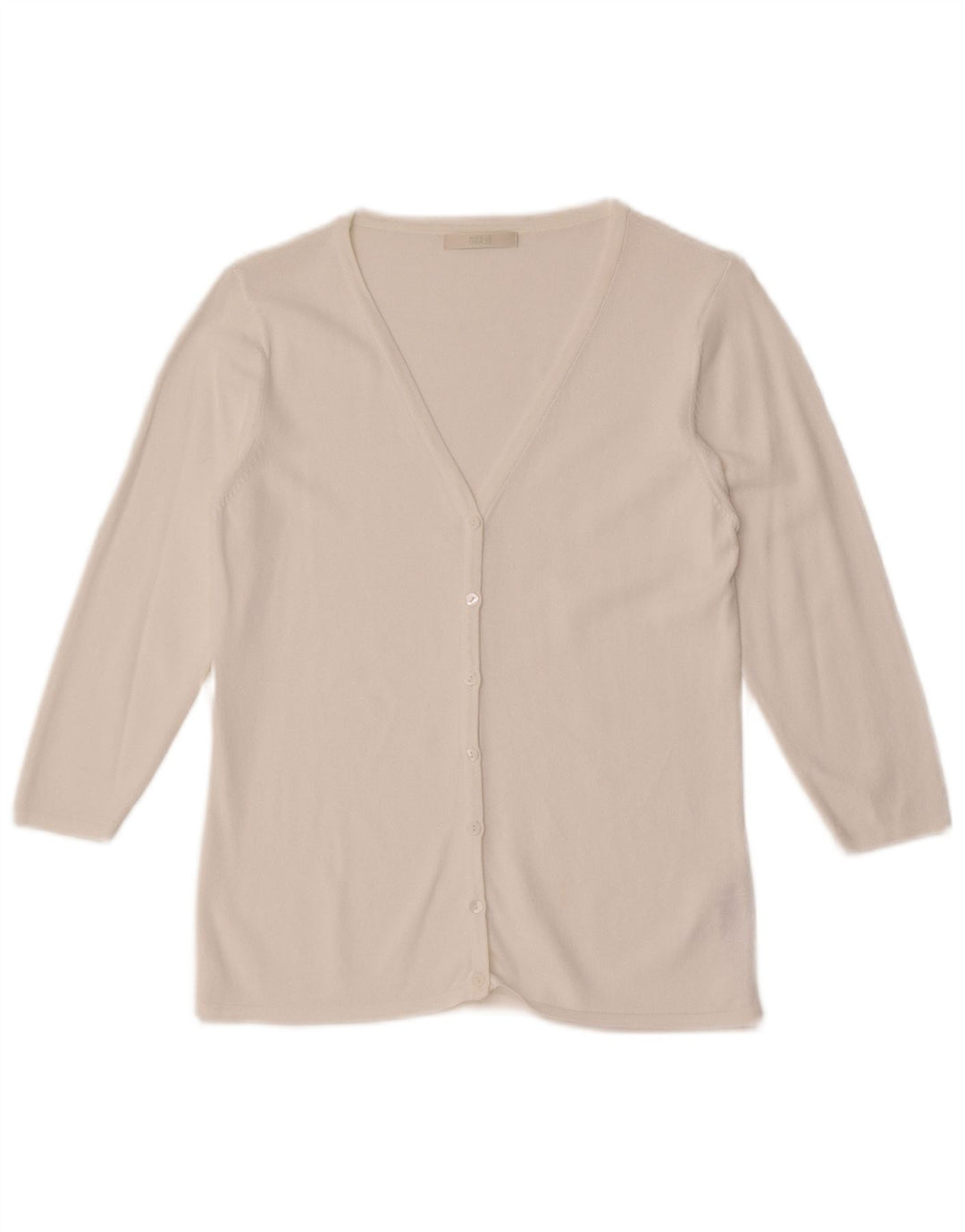 Marks & Spencer Womens 3/4 Sleeve Cardigan Sweater UK 10 Small White