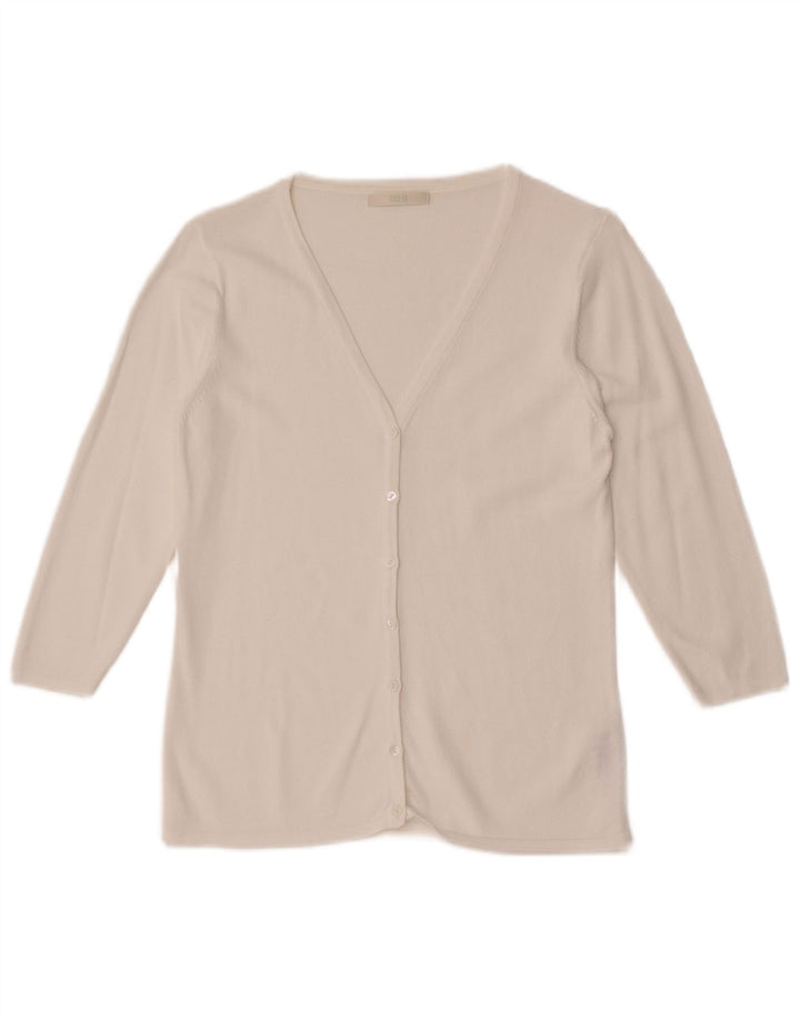 Marks & Spencer Womens 3/4 Sleeve Cardigan Sweater UK 10 Small White