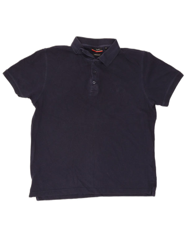 Pierre Cardin Mens Regular Fit Polo Shirt Medium Navy Blue Cotton