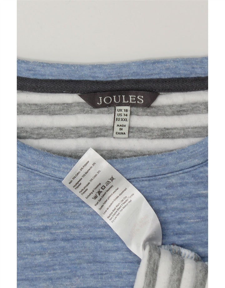 JOULES Womens Oversized Sweatshirt Jumper UK 18 XL Blue Pinstripe Cotton