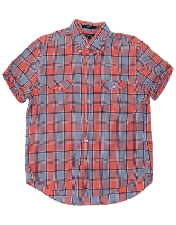 Gant Mens E-Z Fit Short Sleeve Shirt Large Multicoloured Check Cotton