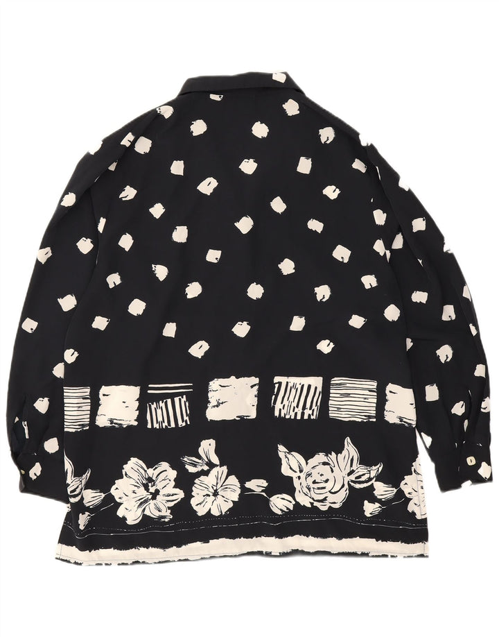 Jaques Vert Womens Oversized Shirt Blouse UK 16 Large Navy Blue Floral