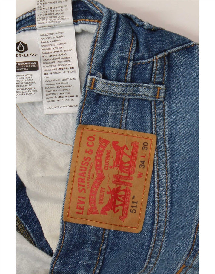Levi's Mens 511 Slim Jeans W34 L30 Blue Cotton