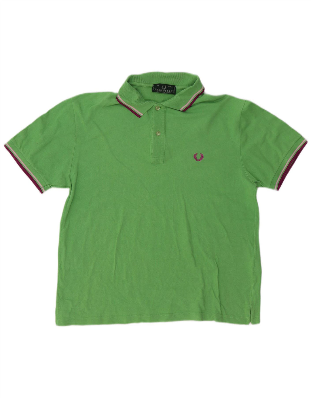 FRED PERRY Mens Polo Shirt Medium Green Cotton