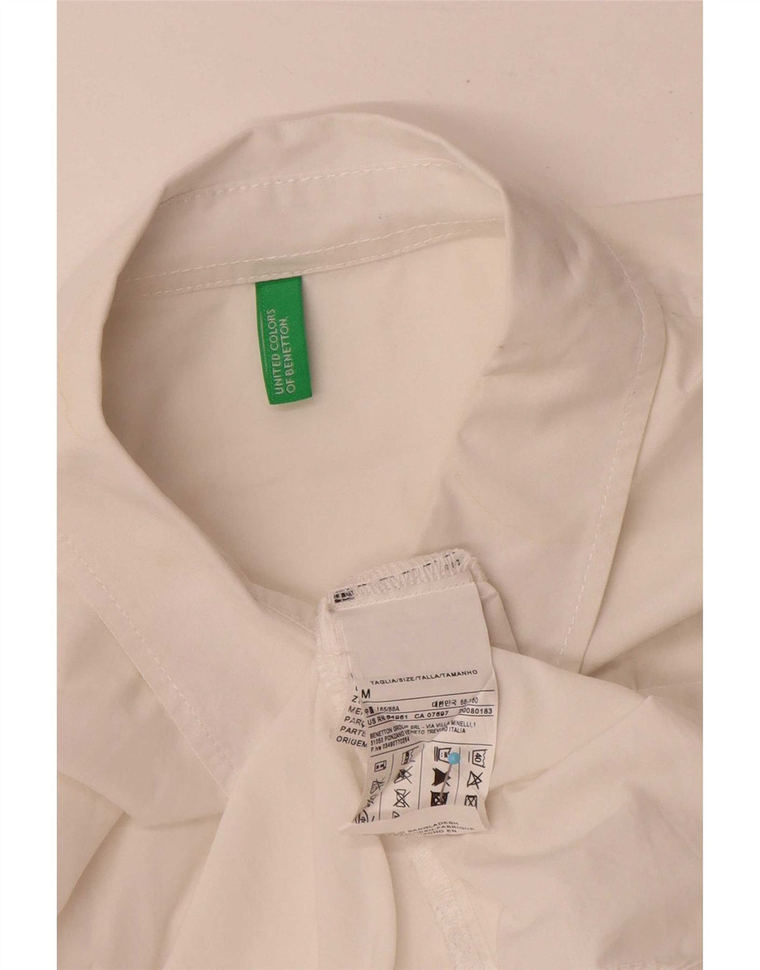 Benetton Womens Overshirt Shirt UK 14 Medium White Cotton