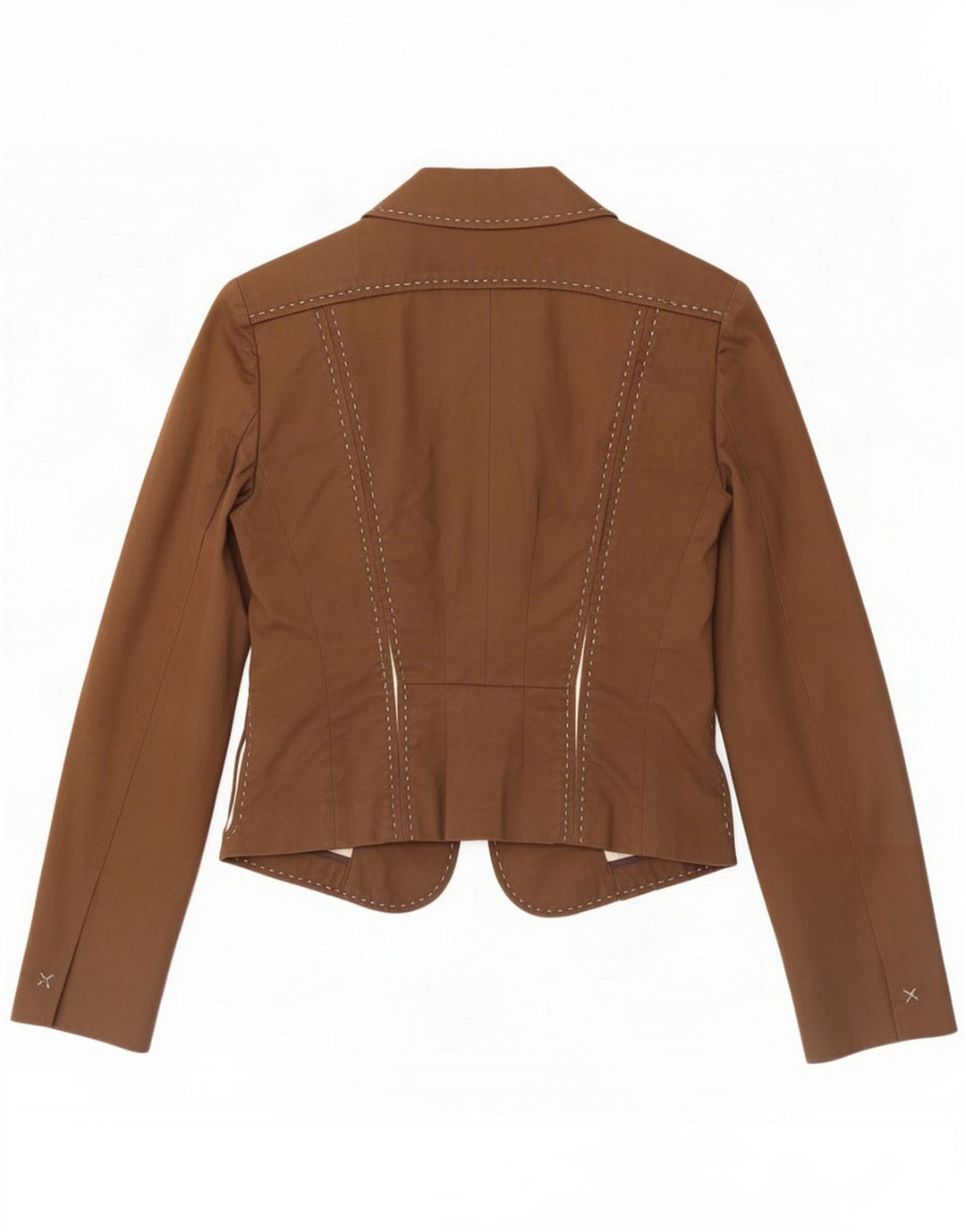 Sportmax Womens Blazer Jacket UK 12 Medium Brown Cotton