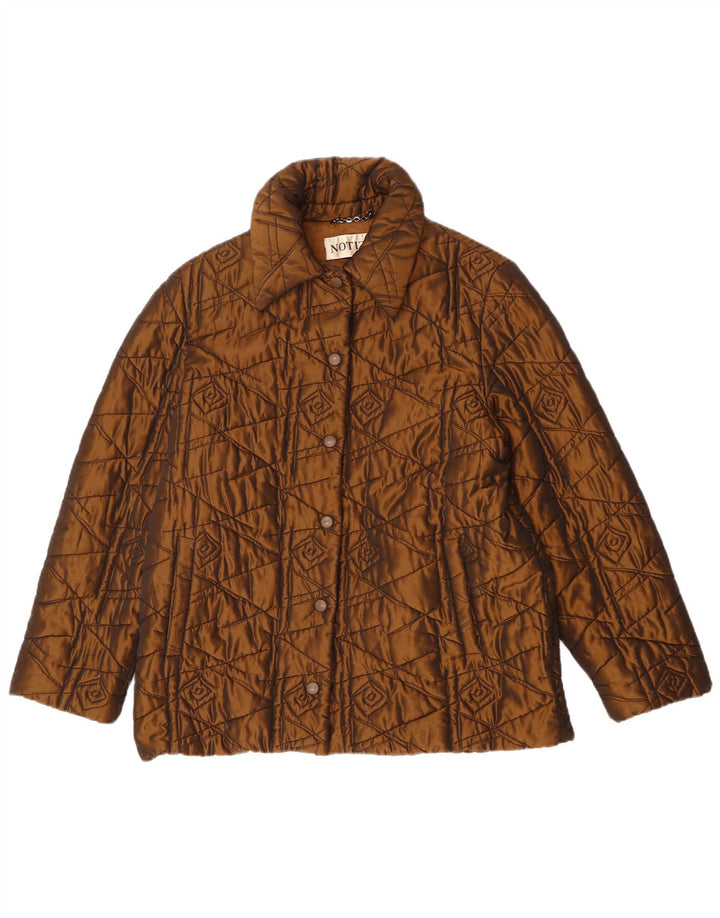 MARIELLA BURANI Womens Notizie Quilted Jacket UK 14 Large Brown