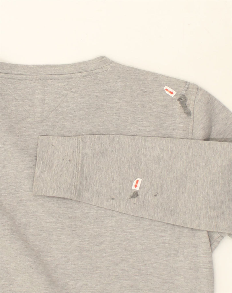 TOMMY HILFIGER Mens Graphic Sweatshirt Jumper Medium Grey Cotton | Vintage Tommy Hilfiger | Thrift | Second-Hand Tommy Hilfiger | Used Clothing | Messina Hembry 