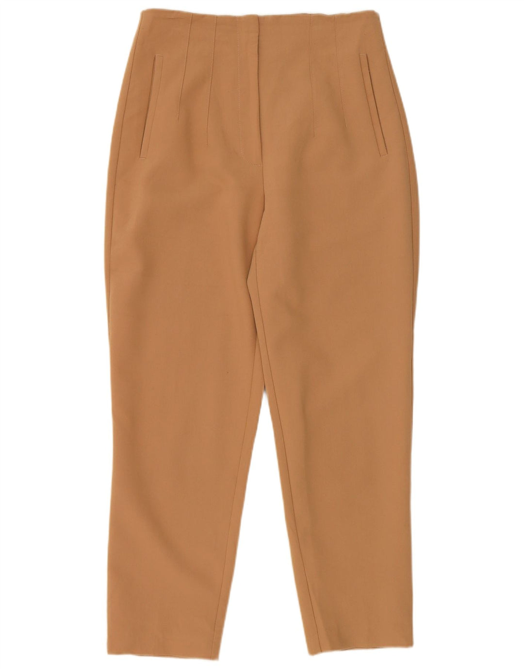 Zara Womens Slim Cropped Trousers Medium W28 L26 Beige Polyester