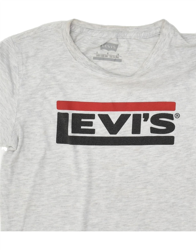 LEVI'S Boys Graphic T-Shirt Top 12-13 Years Large Grey Cotton | Vintage Levi's | Thrift | Second-Hand Levi's | Used Clothing | Messina Hembry 