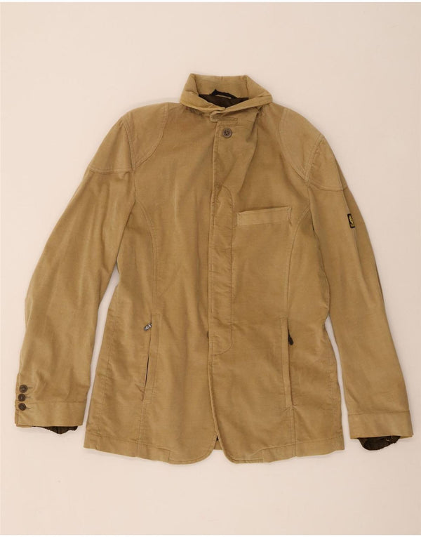 Belstaff Mens Blazer Jacket UK 36 Small Beige Cotton