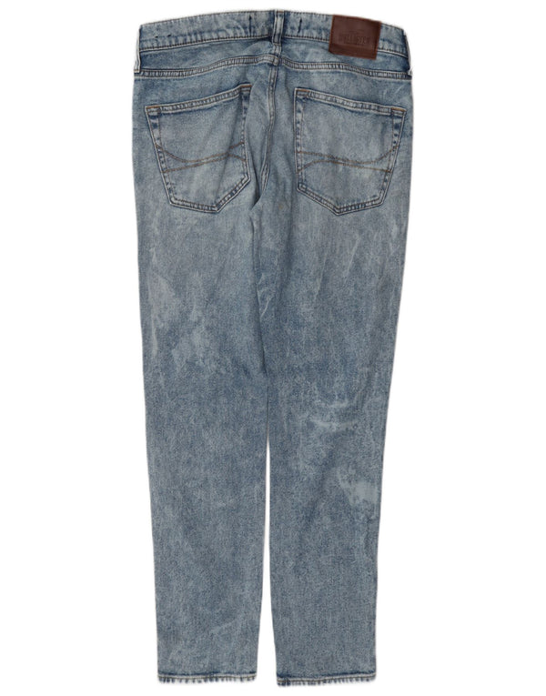 Hollister Womens Distressed Super Skinny Jeans W32 L30 Blue Cotton
