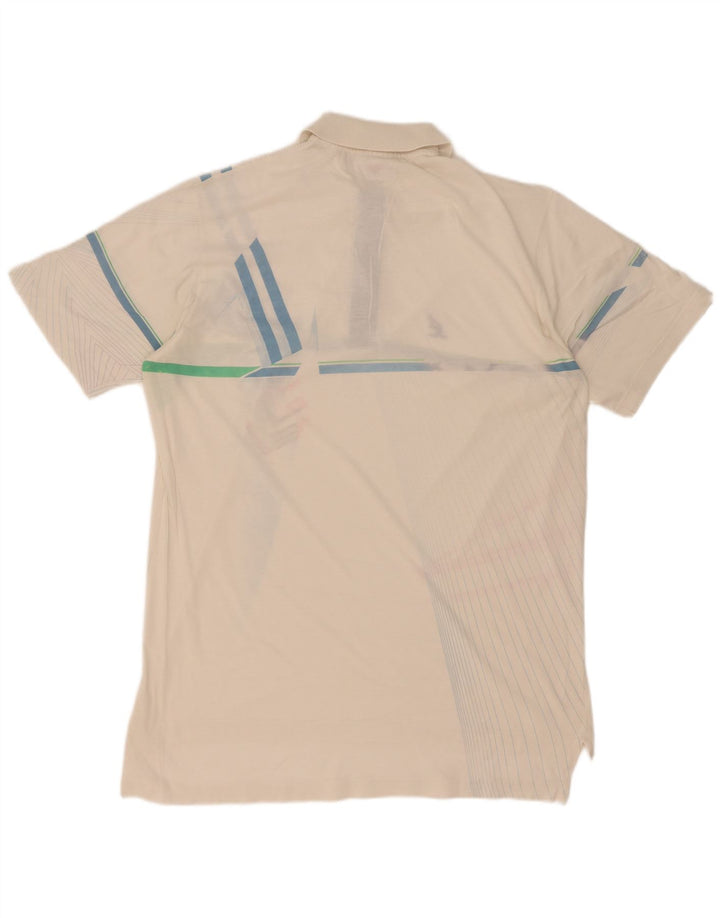 AUSTRALIAN L'ALPINA Mens Polo Shirt IT 48 Medium White Geometric