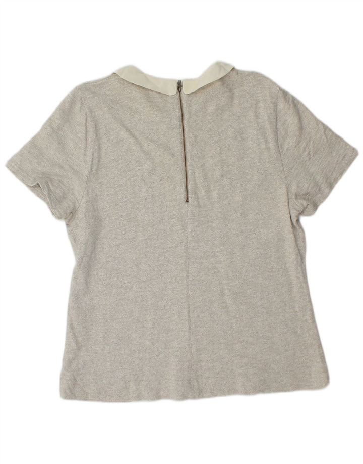 J. CREW Womens Blouse Top UK 18 XL Grey Cotton