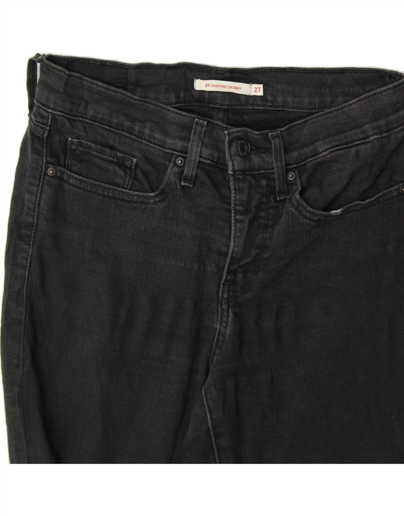 LEVI'S Womens 311 Shaping Skinny Jeans W27 L28 Black Cotton Vintage Levi's and Second-Hand Levi's from Messina Hembry 