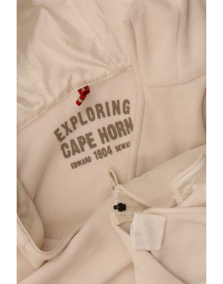 Cape Horn Womens Hooded Fleece Jacket UK 10 Small White