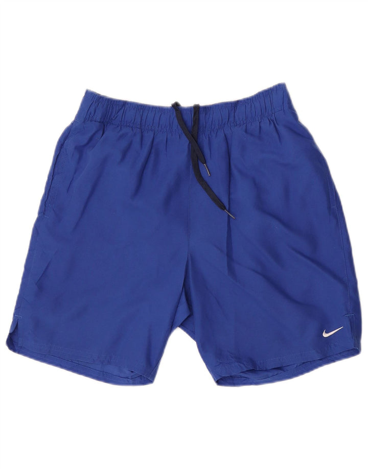 Nike Womens Sport Shorts UK 10 Small  Blue Polyester