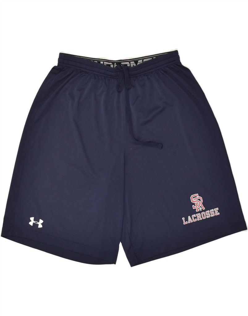 UNDER ARMOUR Mens Sport Shorts Large Navy Blue Polyester | Vintage Under Armour | Thrift | Second-Hand Under Armour | Used Clothing | Messina Hembry 
