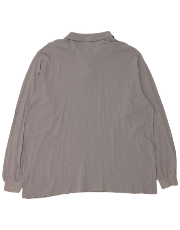Lacoste Mens Long Sleeve Polo Shirt Size 8 3XL Grey Cotton