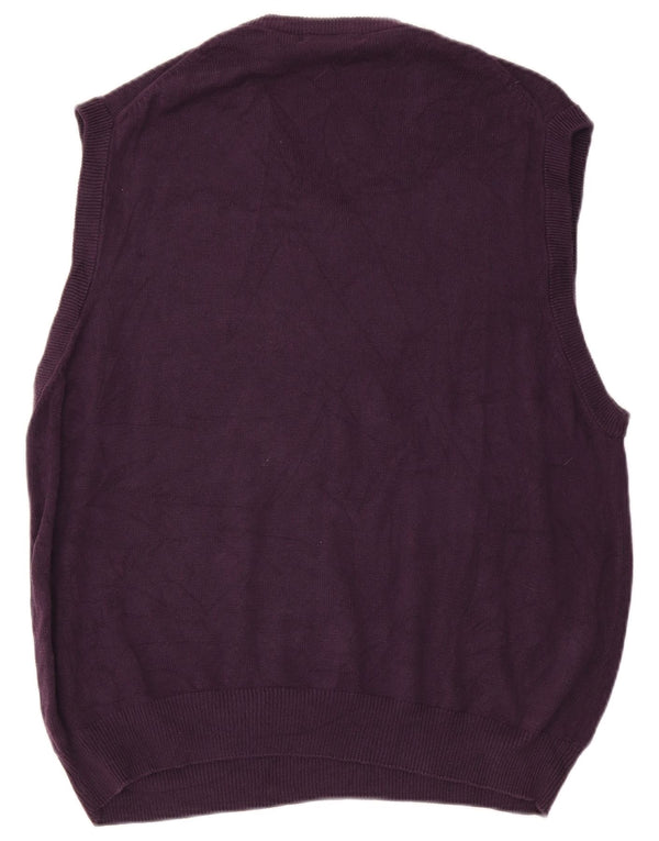 Izod Mens Vest Tank Top Large Purple Cotton