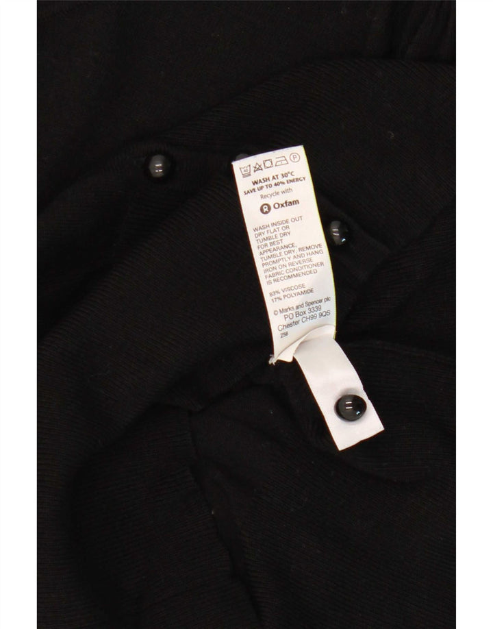 Marks & Spencer Womens Cardigan Sweater UK 16 Large  Black Viscose