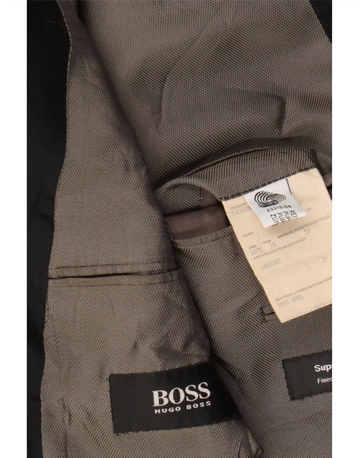 Hugo Boss Mens 1 Button Blazer Jacket IT 52 XL Black Wool