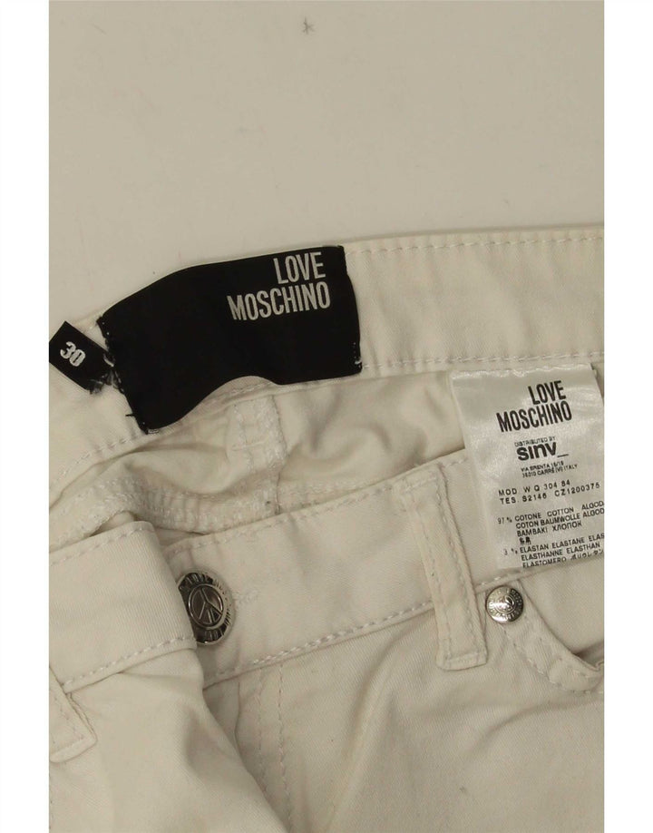 Moschino Womens Slim Jeans W30 L29 White Cotton