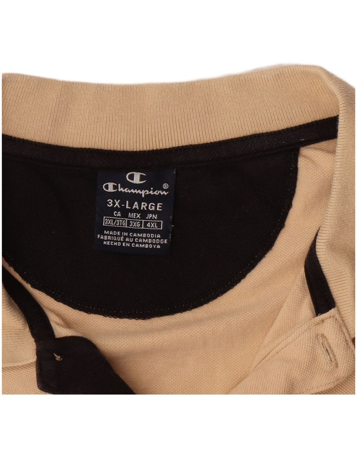 Champion Mens Polo Shirt 3XL Beige Cotton