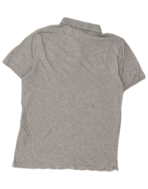 All Saints Mens Polo Shirt Medium Grey Cotton