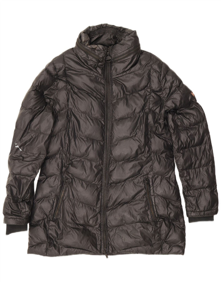Barbour Womens Hooded Padded Jacket UK 16 Large Black Polyamide