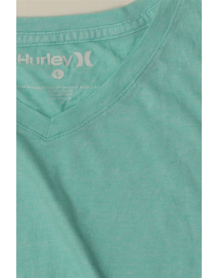 Hurley Mens T-Shirt Top Large Turquoise Polyester