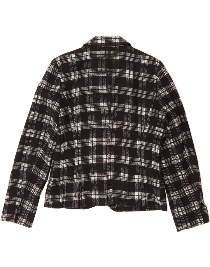 STEILMANN  Womens 3 Button Blazer Jacket UK 14 Medium Black Check Vintage Steilmann and Second-Hand Steilmann from Messina Hembry 