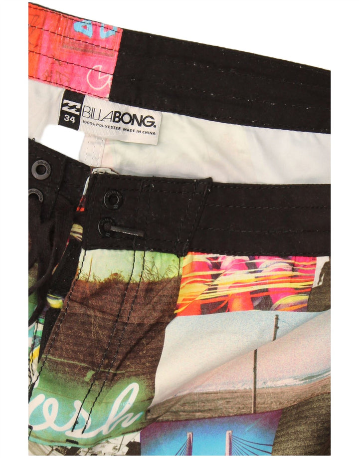 Billabong Mens Swimming Shorts Large Multicoloured Patchwork
