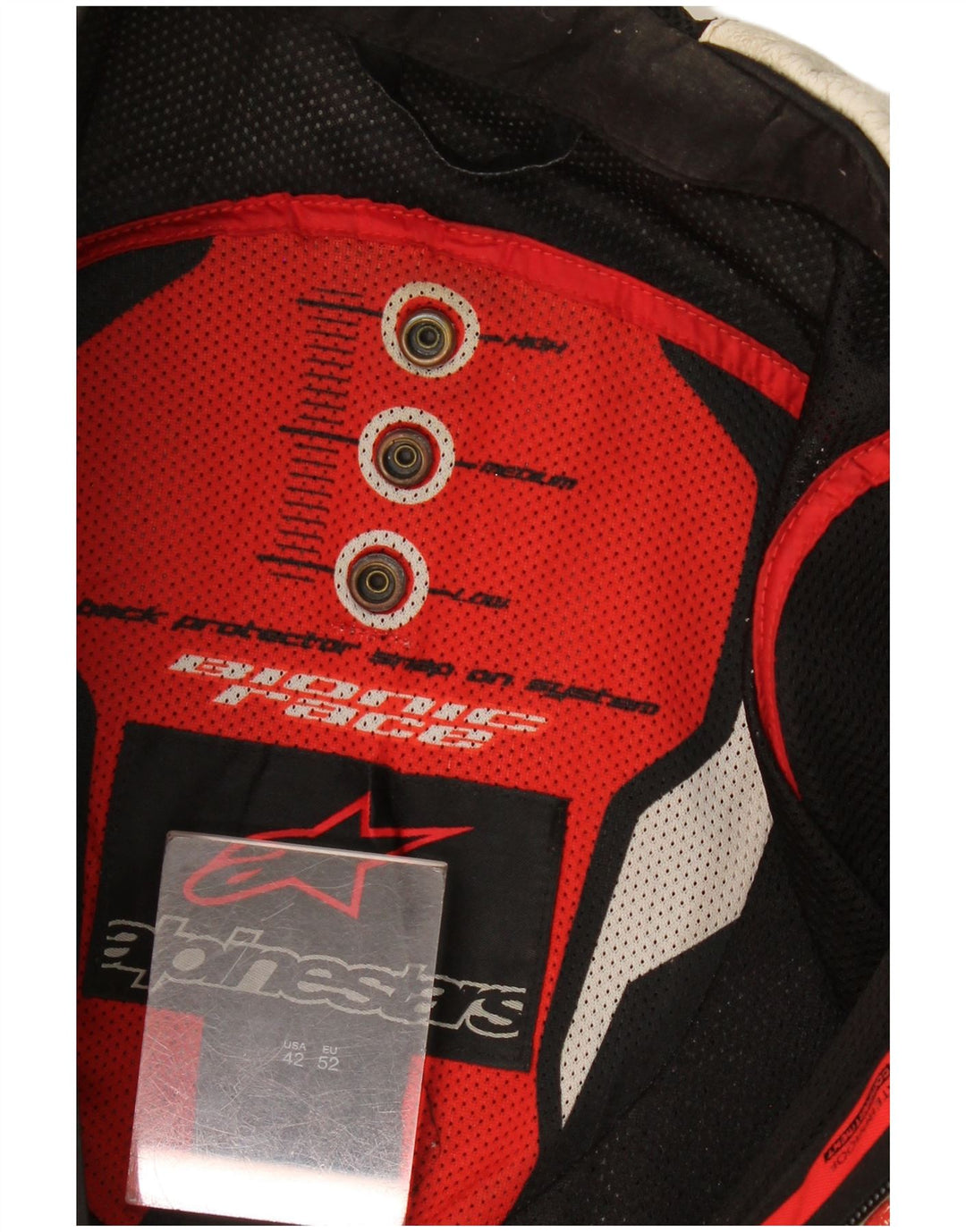 Alpinestars Mens Graphic Racer Jacket Size 52 Large White Colourblock
