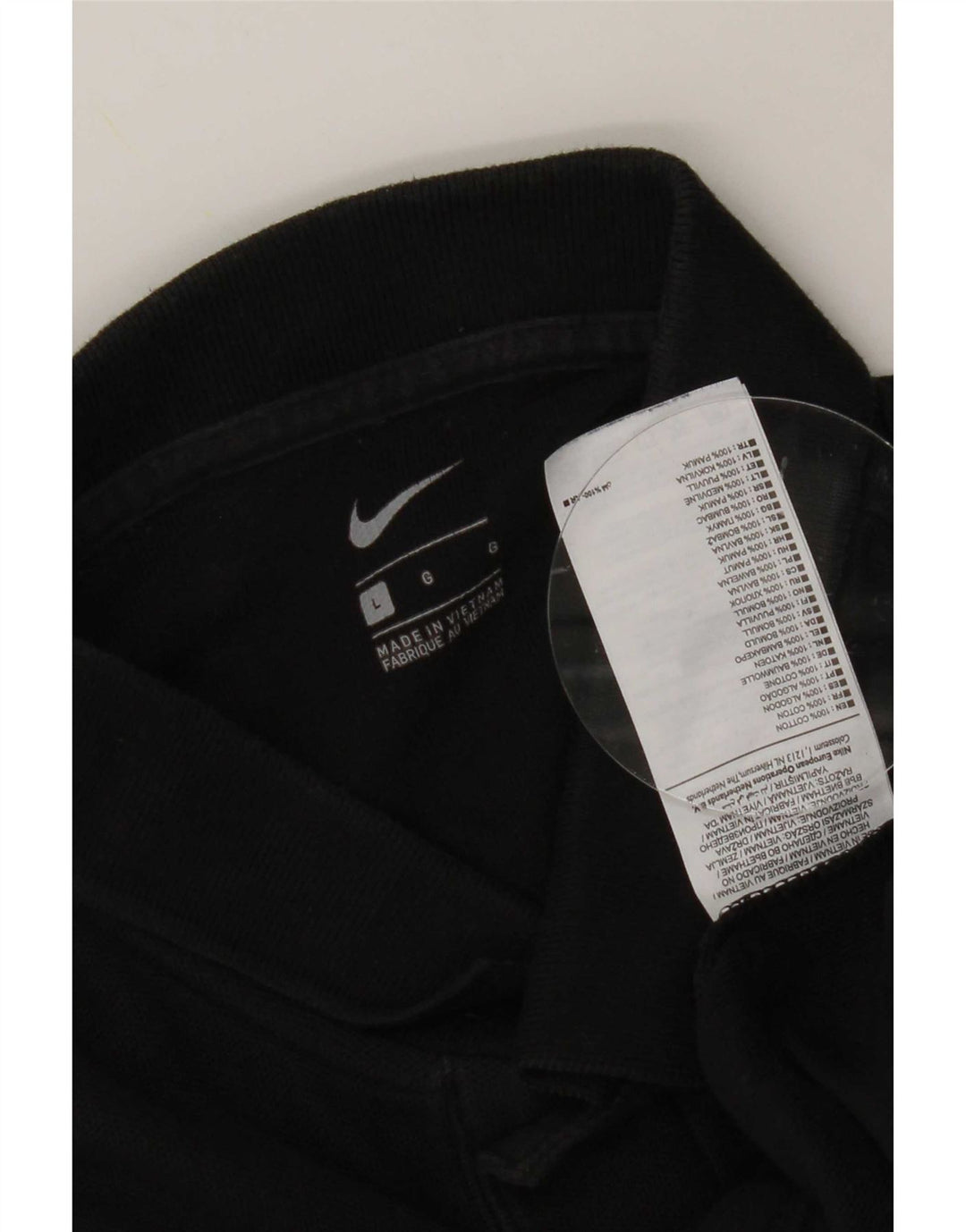 Nike Mens Polo Shirt Large Black Cotton