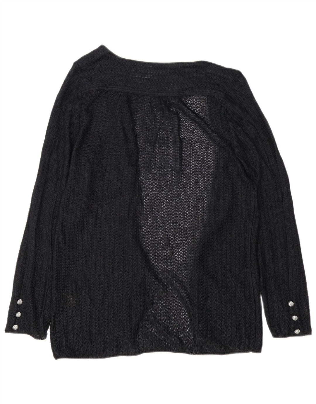 Vintage Womens Open Cardigan Sweater EU 40 Medium Black Viscose