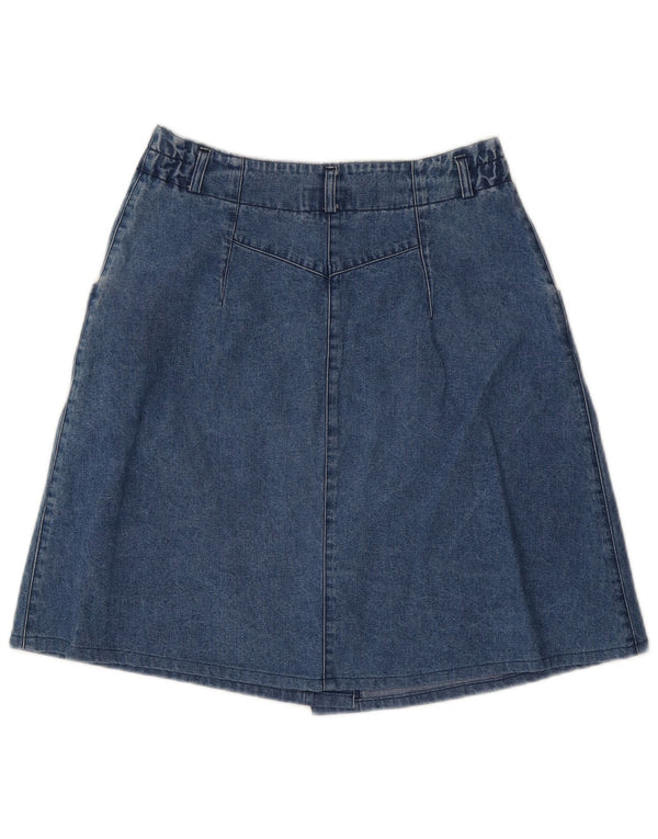Vintage Womens Denim Skirt IT 44 Medium W28 Blue Cotton